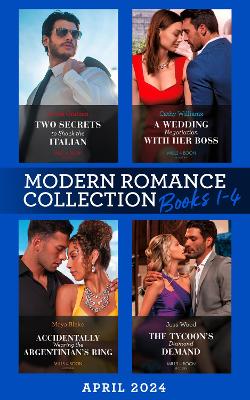 Book cover for Modern Romance April 2024 Books 1-4