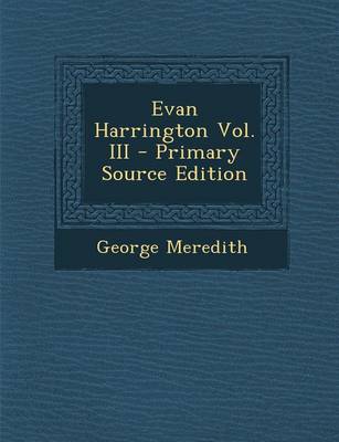 Book cover for Evan Harrington Vol. III