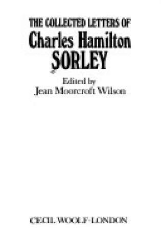 Cover of Collected Letters of Charles Hamilton Sorley