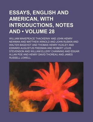Book cover for Essays, English and American, with Introductions, Notes and (Volume 28)