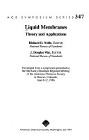 Book cover for Liquid Membranes - Theory and Applications