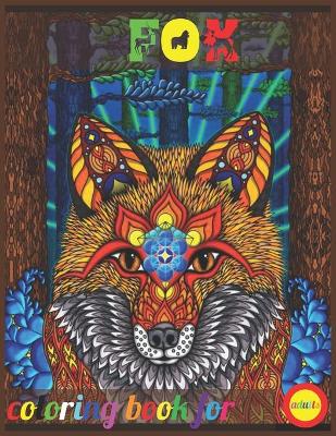 Book cover for fox coloring book for adults