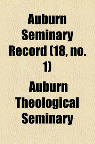 Cover of Auburn Seminary Record