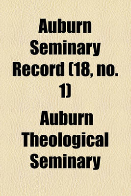 Cover of Auburn Seminary Record