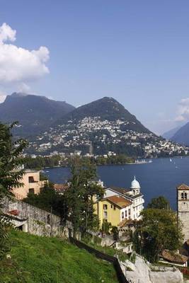 Book cover for Lugano Scenery by Spire of Chiesa Di Santa Maria Degli Angeli Church Journal