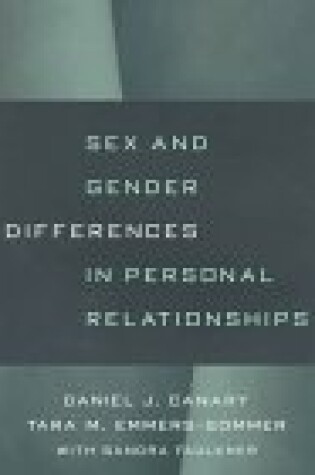 Cover of Sex and Gender Differences in Personal Relationships