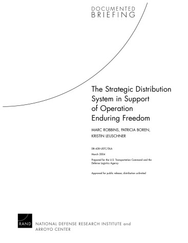 Book cover for The Strategic Distribution System in Support of Operation Enduring Freedom