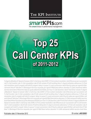 Book cover for Top 25 Call Center KPIs of 2011-2012