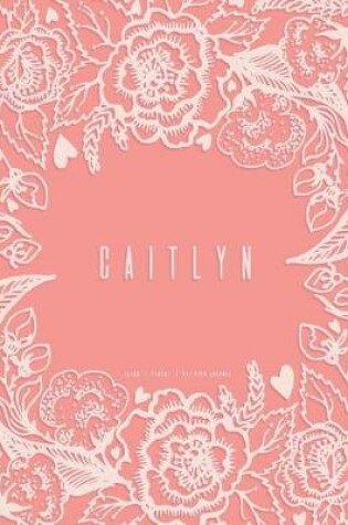 Cover of Caitlyn - Peach Floral Dot Grid Journal