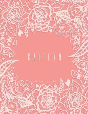 Book cover for Caitlyn - Peach Floral Dot Grid Journal