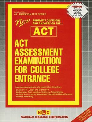 Book cover for ACT ASSESSMENT EXAMINATION FOR COLLEGE ENTRANCE (ACT)