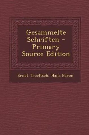 Cover of Gesammelte Schriften (Primary Source)