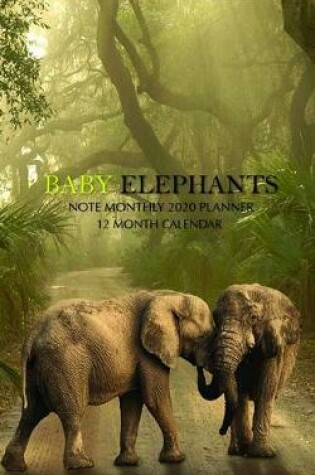 Cover of Baby Elephants Note Monthly 2020 Planner 12 Month Calendar