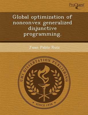 Book cover for Global Optimization of Nonconvex Generalized Disjunctive Programming