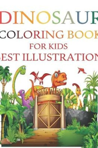 Cover of dinosaur coloring book for kids best illustration