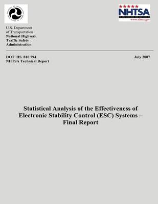 Book cover for Statistical Analysis of the Effectiveness of Electronic Stability Control (ESC) Systems- Final Report