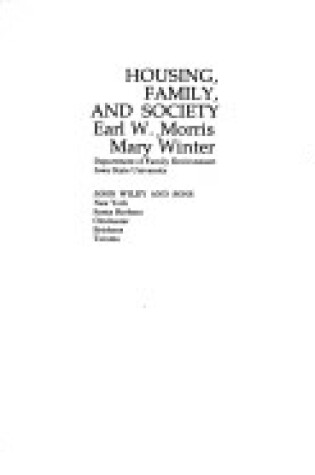 Cover of Housing, Family and Society