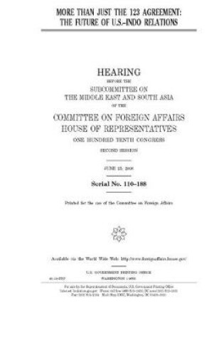 Cover of More than just the 1-2-3 Agreement