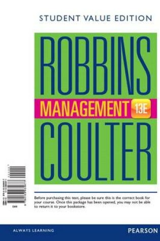 Cover of Management, Student Value Edition