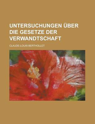 Book cover for Untersuchungen Uber Die Gesetze Der Verwandtschaft