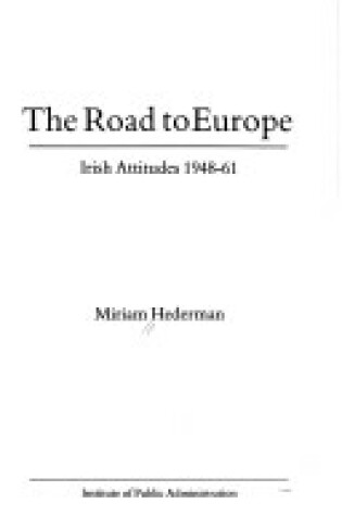 Cover of The Road to Europe