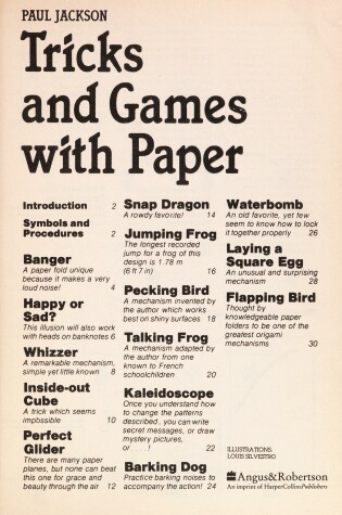 Cover of Tricks and Games with Paper/14 Easy-to-Fold Models That Move