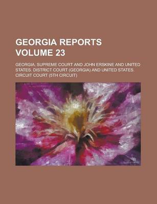 Book cover for Georgia Reports Volume 23