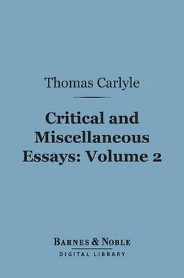 Book cover for Critical and Miscellaneous Essays, Volume 2 (Barnes & Noble Digital Library)