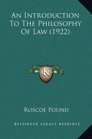 Cover of An Introduction to the Philosophy of Law (1922)