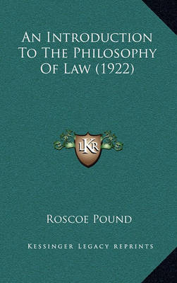 Book cover for An Introduction to the Philosophy of Law (1922)