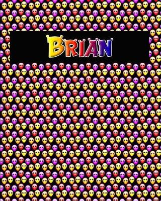 Book cover for 120 Page Handwriting Practice Book with Colorful Alien Cover Brian