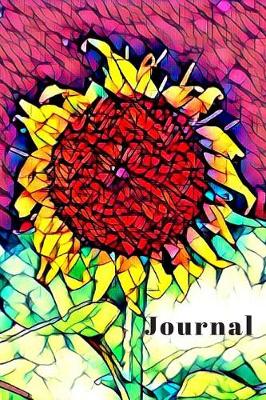 Cover of Pretty Yellow Sunflower Cute Flower Lover's Woman's Blank Lined Journal for daily thoughts Notebook