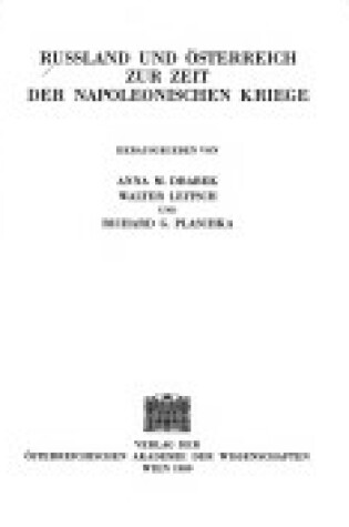 Cover of Russland Und Osterreich Zur Zeit Der Napoleonischen Kriege