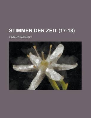 Book cover for Stimmen Der Zeit; Erganzungsheft (17-18 )