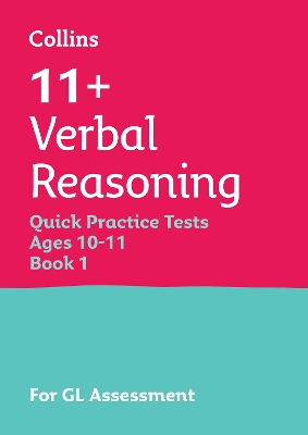 Cover of 11+ Verbal Reasoning Quick Practice Tests Age 10-11 (Year 6)