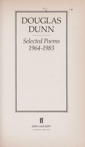 Book cover for Selected Poems, 1964-83