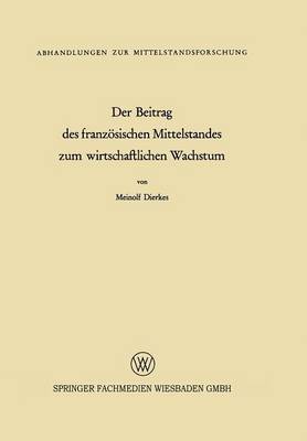 Book cover for Der Beitrag des französischen Mittelstandes zum wirtschaftlichen Wachstum