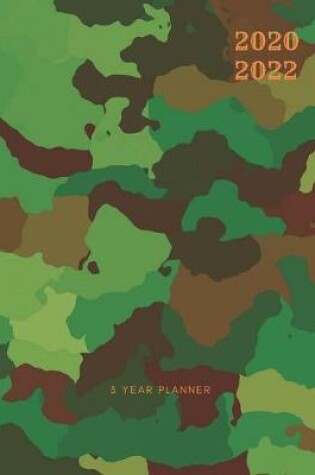 Cover of 2020-2022 3 Year Planner Army Camo Monthly Calendar Goals Agenda Schedule Organizer