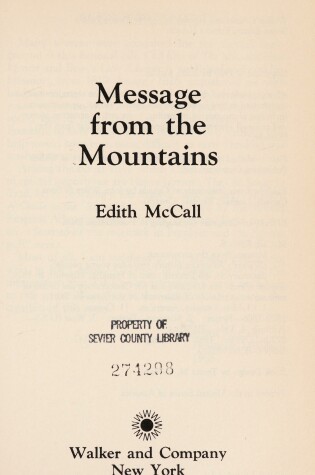 Cover of Message from the Mountains