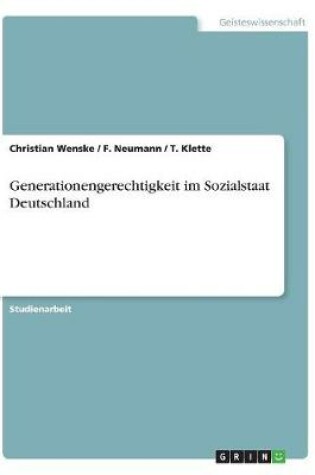 Cover of Generationengerechtigkeit im Sozialstaat Deutschland