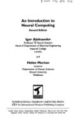 Cover of Introduction to Neural Computing