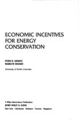 Cover of Economic Incentives for Energy Conservation