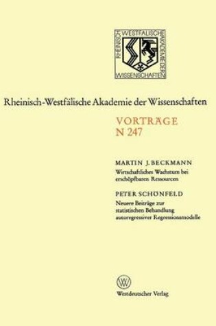 Cover of Wirtschaftliches Wachstum bei erschöpfbaren Ressourcen