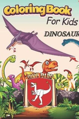 Cover of dinosaur coloring book for kids