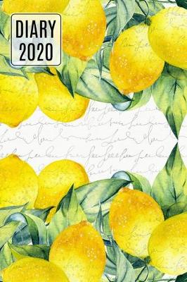 Book cover for 2020 Daily Diary Planner, Watercolor Lemons