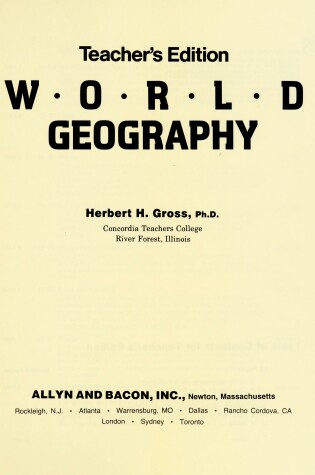 Cover of World Geography Teacher/Ed