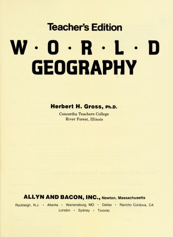 Book cover for World Geography Teacher/Ed