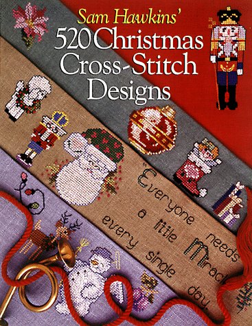 Book cover for Sam Hawkins' 520 Christmas Cross-Stitch Designs