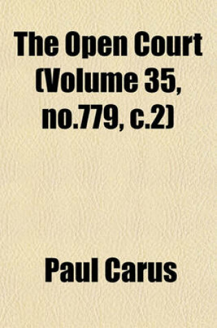 Cover of The Open Court (Volume 35, No.779, C.2)