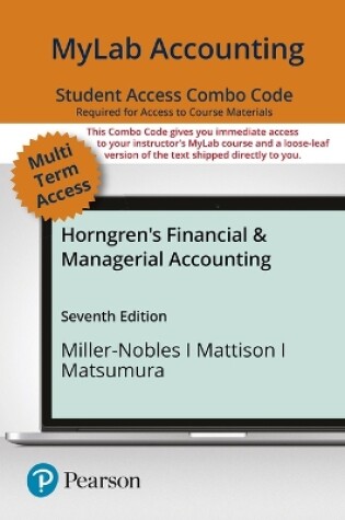 Cover of Mylab Accounting with Pearson Etext -- Combo Access Card -- For Horngren's Financial & Managerial Accounting